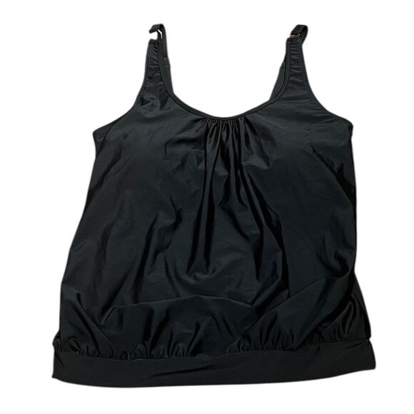 Yonique Black Swim Tankini Top with Adjustable Straps, Size L, NWT - Picture 4 of 9